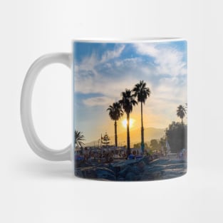 Summer Sunset Sky Palms Silhouette Beach Italy Mug